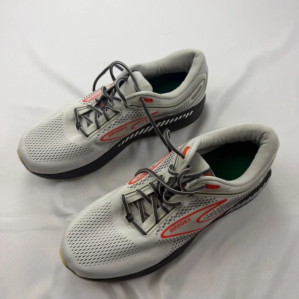 Brooks Beast GTS 23 Running Shoes Mens 12.5 Wide 2E Grey Orange Stability Sneake